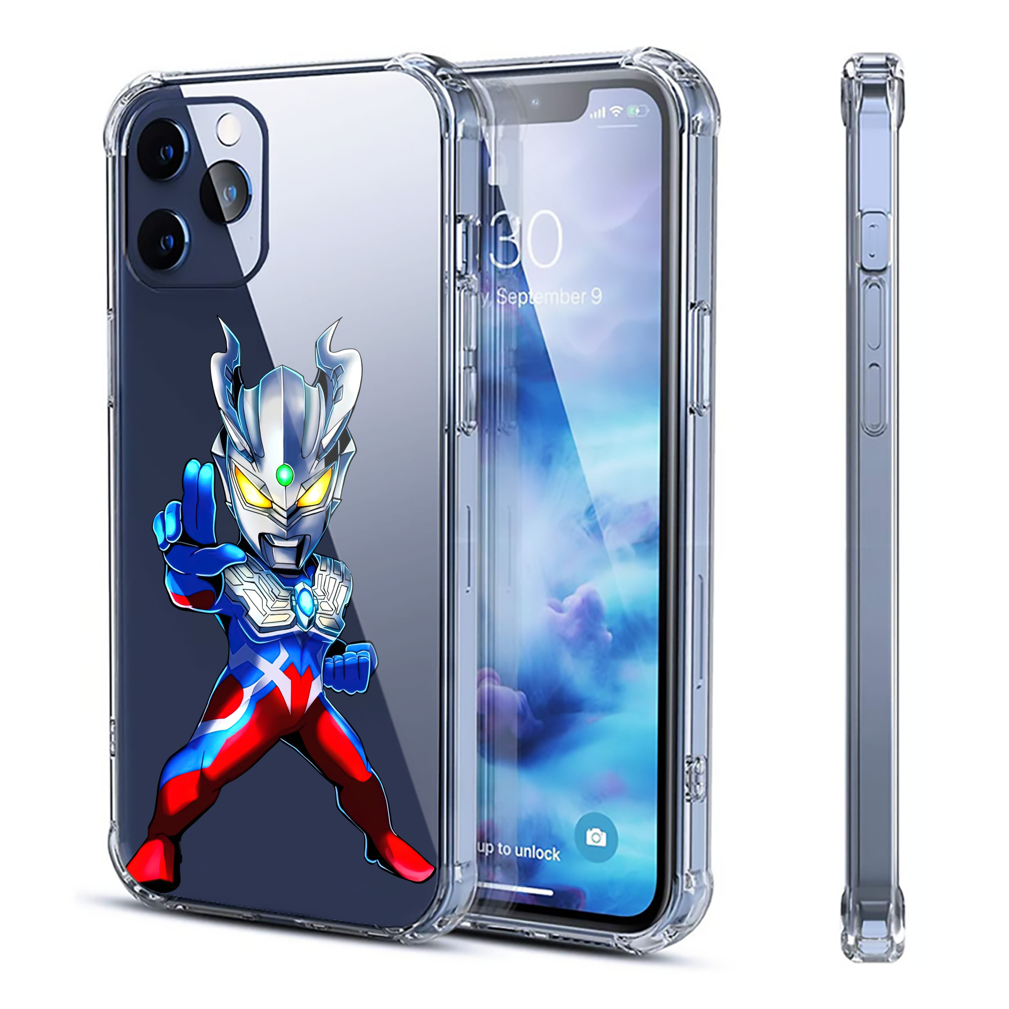 （画像用） ウルトラマン Ultraman 【iPhone 12シリーズ対応】透明スマホケース（クリアソフトケース）